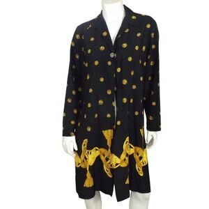 KEMP COLLECTION Duster Jacket/Cover-up, 8, Black, golden Lux print, High Vent